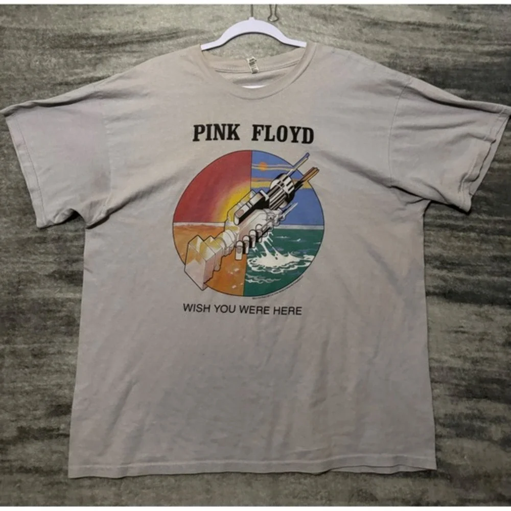 Pink Floyd Wish You Were Here Graphic T-Shirt Alstyle‎ Tan Mens XL 2017 Band Tee